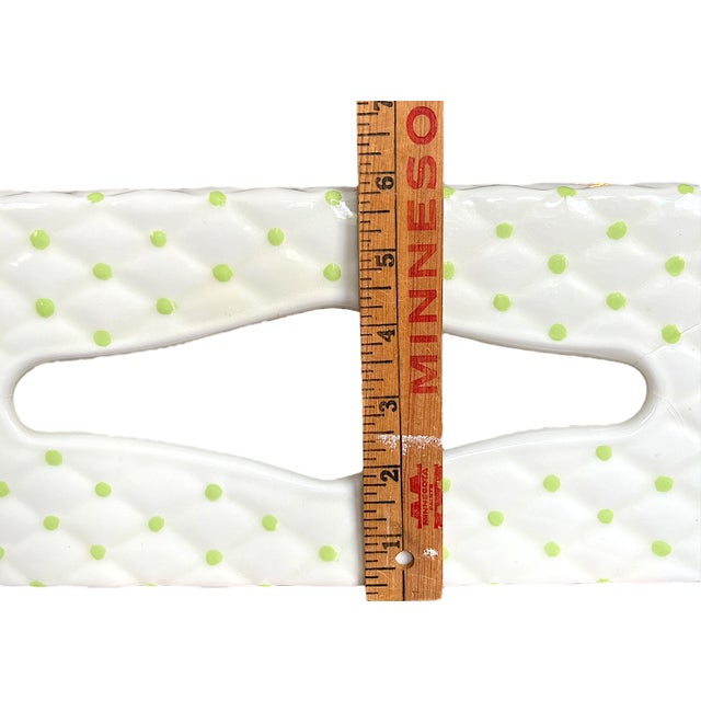White 1970s Vintage Hollywood Regency Italian Ceramic Tissue Box Cover For Sale - Image 8 of 9