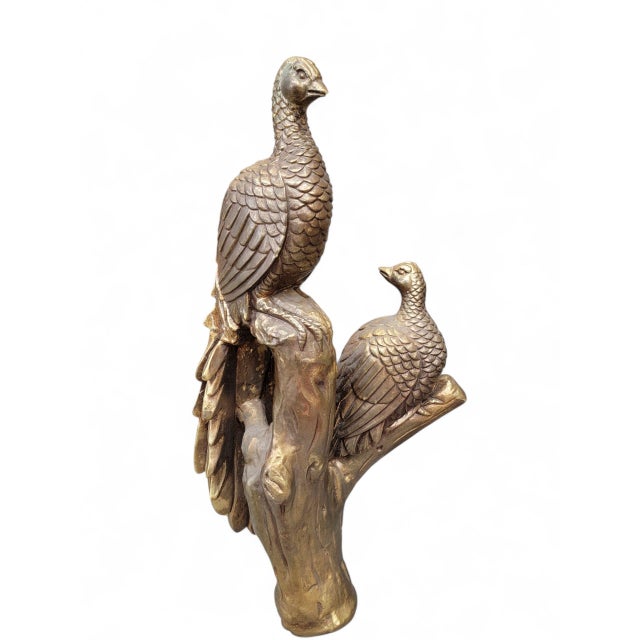 Mid 20th Century Italian Hollywood Regency Gilded Large Round Peacock Mirror For Sale - Image 9 of 11