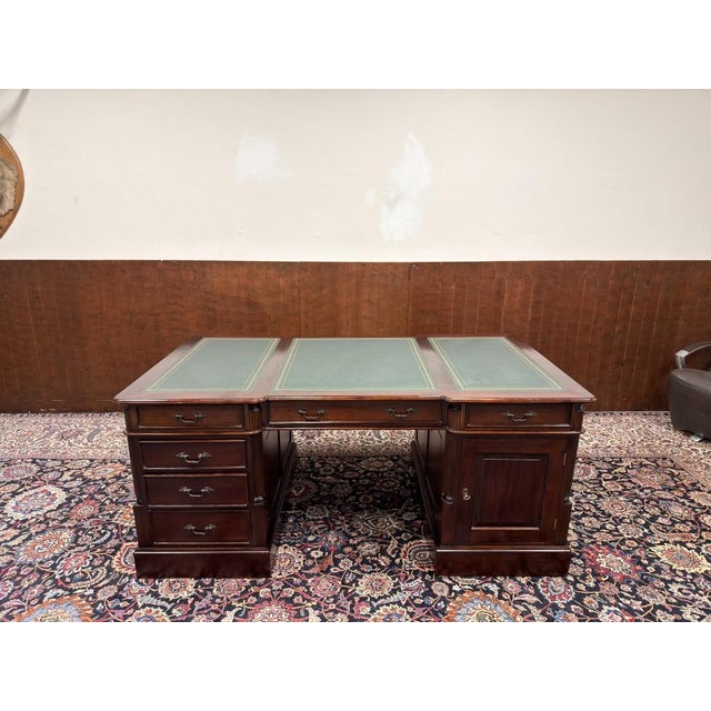 English Chesterfield Desk in Teak For Sale - Image 4 of 18
