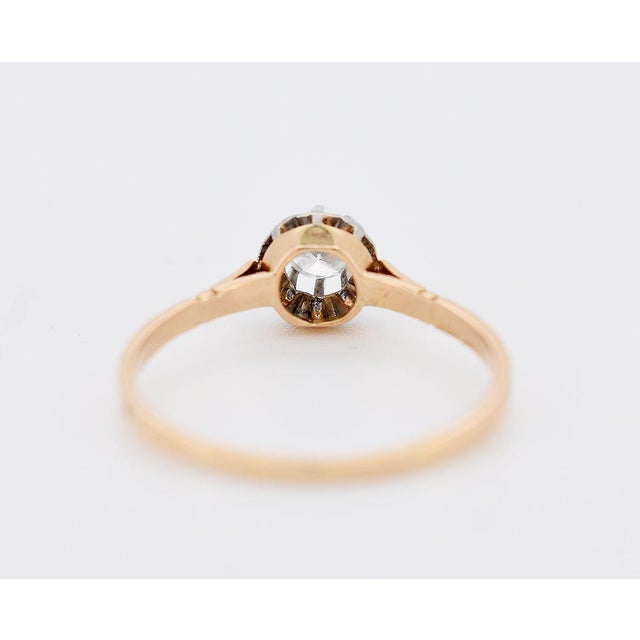 Contemporary 1970s Vintage Solitaire Ring in Platinum & Gold, VVS F/G Diamonds, Size 10.5 For Sale - Image 3 of 5