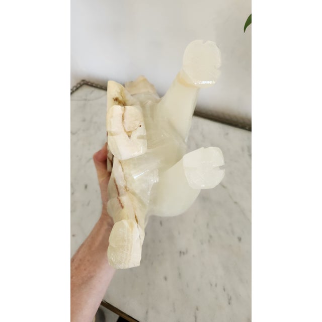 Vintage Large Carved Onyx Elephant Sculpture For Sale - Image 16 of 18