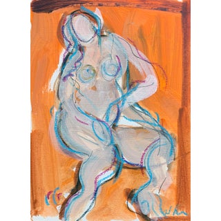 "Gesture in Orange VII" Contemporary Abstract Figure For Sale