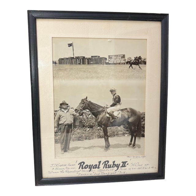 Vintage Original Bert Morgan Royal Ruby Jamaica Horse Racing Jockey Photograph For Sale
