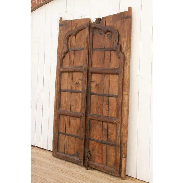Wood Early 1800's Moorish Arched Antique Door For Sale - Image 7 of 10