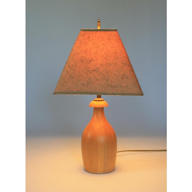 Mid-Century Modern Vintage Hand Turned Wood Table Lamp For Sale - Image 3 of 10