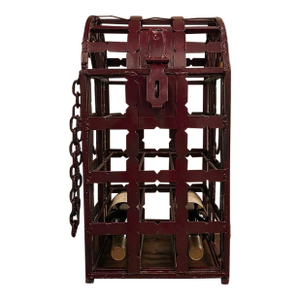 Antique French Style Wrought Iron Wine Rack Domed Locking Storage