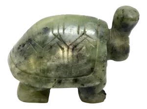 1980s Asian Spinach Jade Carved Turtle Sculpture