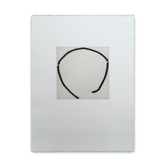 Abstract Contemporary Abstract Engravings Printed on Deckle-Edged BFK Rives Paper "162r13061 1-2-3" by Pierre Muckensturm For Sale - Image 3 of 7