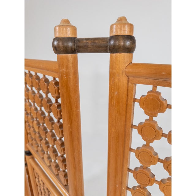 1970s Lotus Square Folding Room Divider in Birch, Singapore, 1970s For Sale - Image 5 of 11