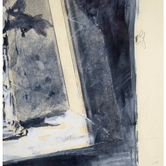 1980s "Broken Promises" - Abstracted Floral Still Life in Acrylic and Pencil on Paper For Sale - Image 5 of 6