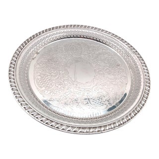 1970s Leonard Silver Reticulated Serving Tray For Sale