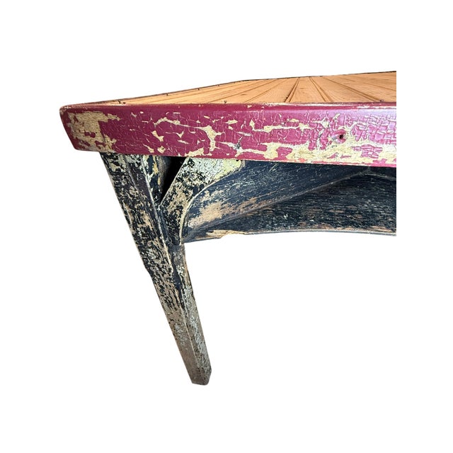 Vintage Painted Tavern Americana Poker Card Game Table For Sale - Image 11 of 17