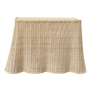 Trompe l'Oeil Natural Rattan Console Table For Sale