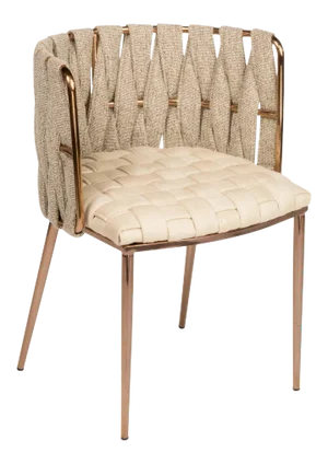 Modern Milano Off White and Gold Dining Chair