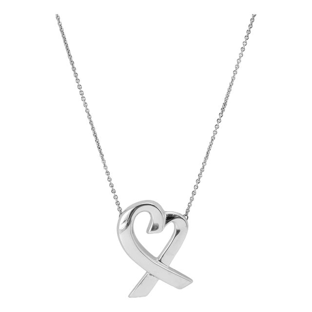 Tiffany & Co. Paloma Picasso Loving Heart Sterling Silver Pendent Necklace For Sale