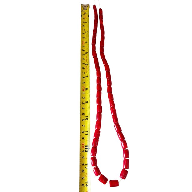 Red Vintage Chunky Natural Red Coral Strand 14" H For Sale - Image 8 of 10