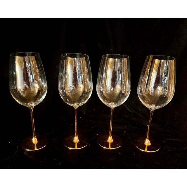 1990s Copper-Stemmed Wine Glasses - Set of 4 For Sale - Image 6 of 11
