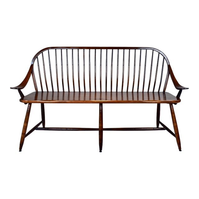 Vintage Hale of Vermont Windsor Spindle Back Prosper's Bench or Settee For Sale