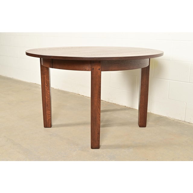 L. & J.G. Stickley, Inc. L. & J. G. Stickley Antique Mission Oak Arts & Crafts Extension Dining Table, Newly Refinished For Sale - Image 4 of 13