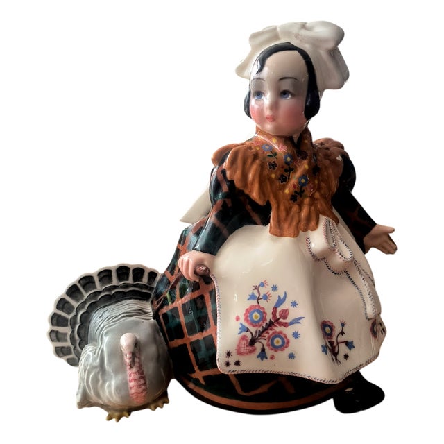 Peasant Girl with Traditional Clothes by Sandro Vacchetti for Essevi, Turin, 1930s For Sale