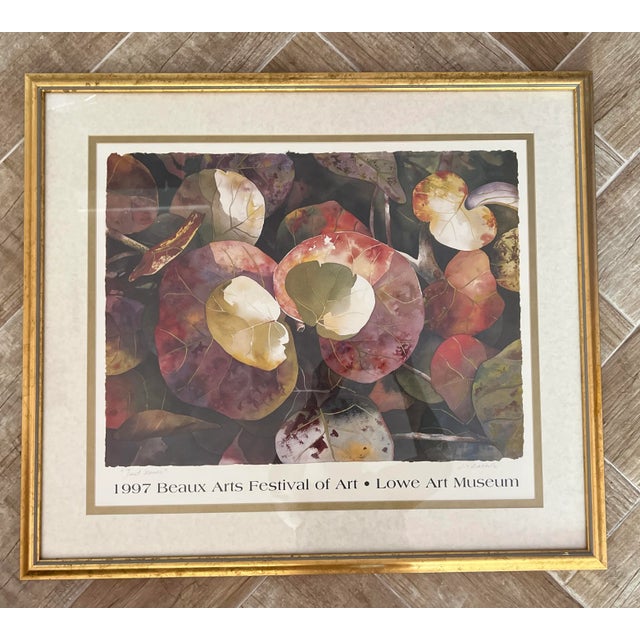 Wood Lowe Art Museum 1997 Beaux Arts Festival of Art "Just Leaves" Signed Numbered Poster Leaf Botanical For Sale - Image 7 of 10