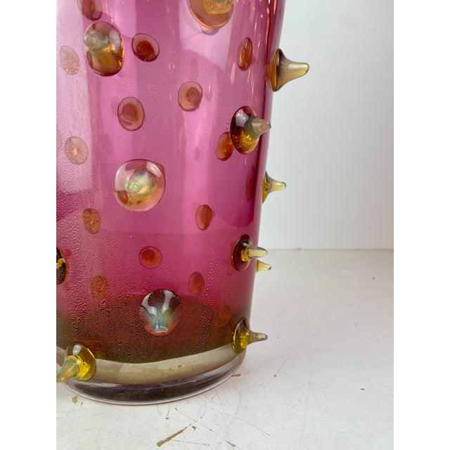 Purple Thorn Spikes Murano Glass Vase by Pino Signoretto, Italy, 1990s For Sale - Image 8 of 18