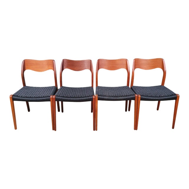 Vintage Niels Moller Teak Dining Chairs Model 71 - Set of 4 For Sale