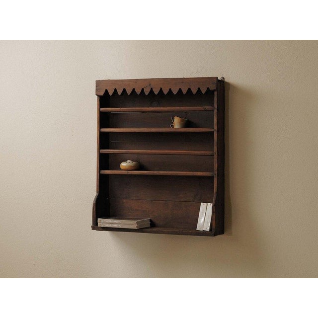 Antique French Folk Art Wall Shelf in Wood, 1900 For Sale - Image 9 of 12