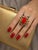 Baroque Bochic “Orient” Vintage Orange Opal, Emerald, Kyanite & Diamond Ring Set In 18K For Sale - Image 3 of 7