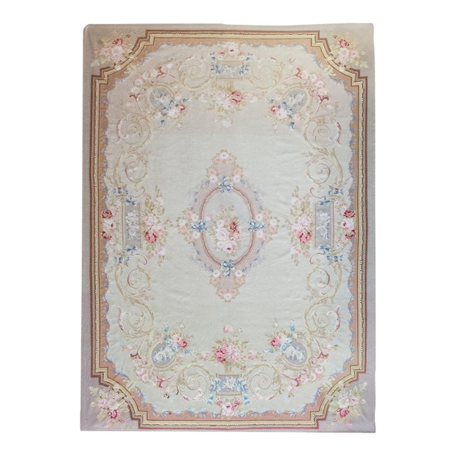 Late 20th Century Indian Aubusson Rug For Sale