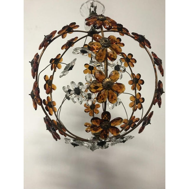 Vintage Pendant with Amber and Transparent Crystals For Sale - Image 11 of 18