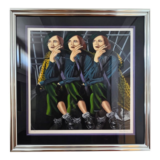 1980s Alexi Allens "3 Women Smoking" Signed Serigraph – Limited Edition For Sale