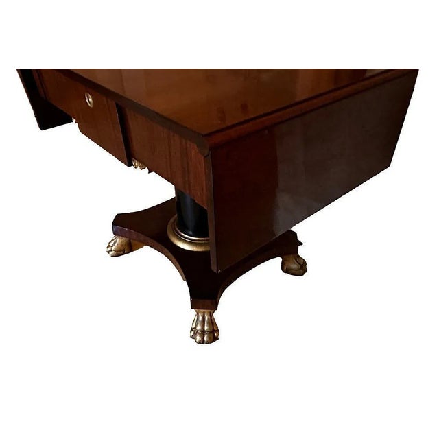 Antique Neoclassical Mahogany Drop-Leaf Table Sofa Table For Sale - Image 4 of 6