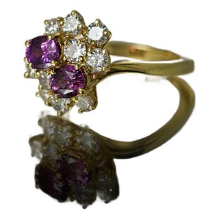 Late 20th Century Keith Davis Pink Sapphire Ring, Size 7 For Sale