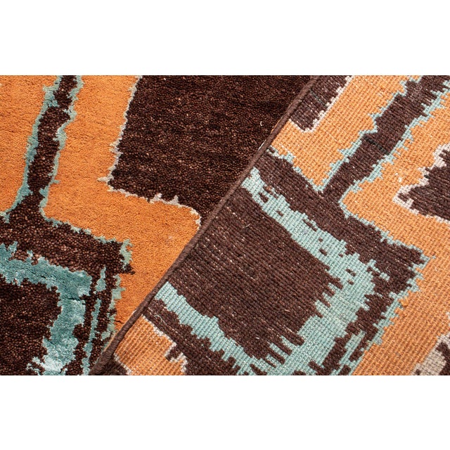 Mid Century Inspired Hand Knotted Square Pattern Rug Chairish