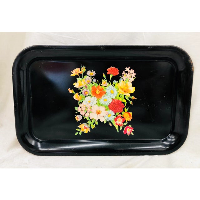 Vintage Floral Tray For Sale - Image 4 of 9