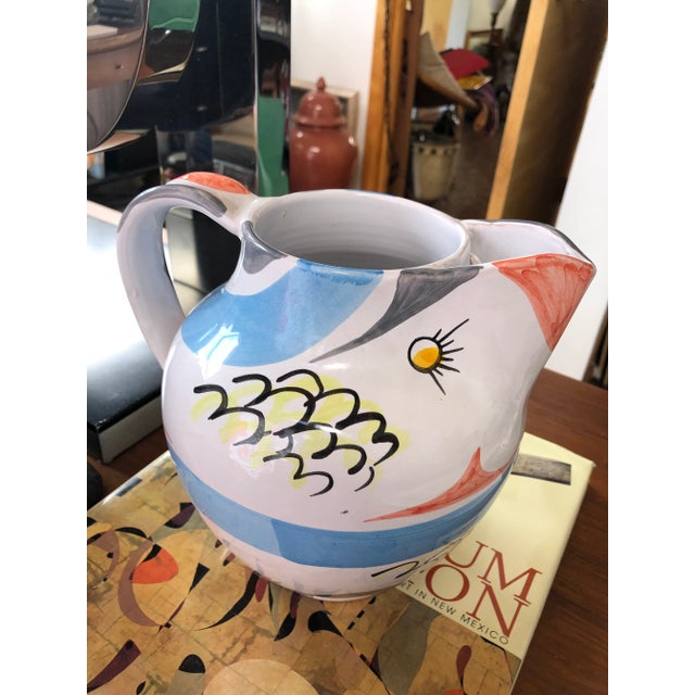 Modern Mid 20th Century Mid Century Deruta Italian Pitcher Majolica For Sale - Image 3 of 9