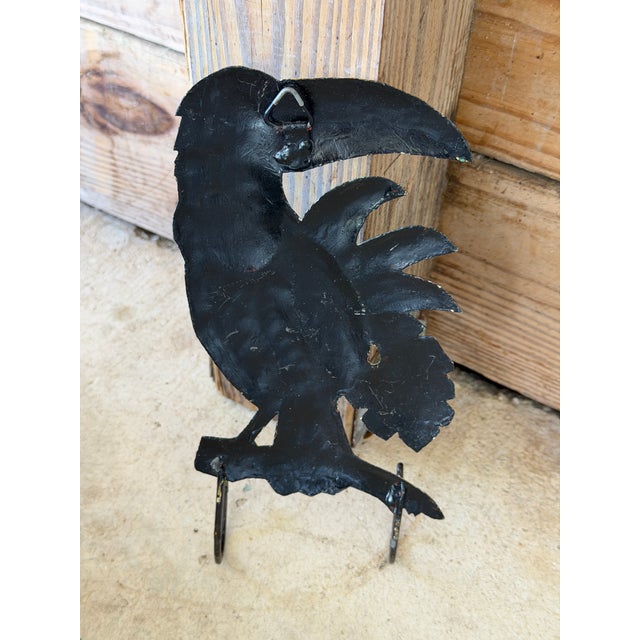 Black Vintage Cantanhede Toucan Metal Wall Hook For Sale - Image 8 of 9