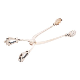 Georg Jensen Vintage "Pyramid" Sterling Silver Ice Tongs For Sale