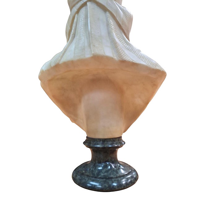 Late 19th Century 19th-Century Italian Alabaster Bust, Likely of the “Song of Solomon’s” Shulamite For Sale - Image 5 of 17