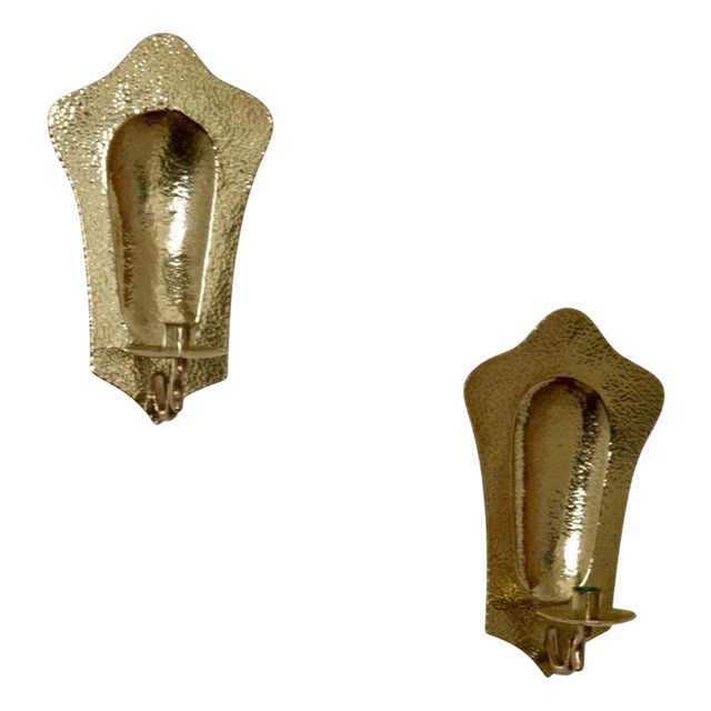 Mid-Century Swedish Brass Sconces, Set of 2 For Sale