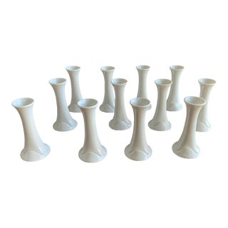 1980s Porcelain Vase and Place Card Holders -Set of 12 For Sale