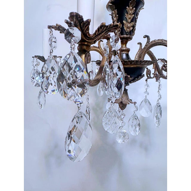 Metal 1950s Decorative Black and Bronze Chandelier For Sale - Image 7 of 10