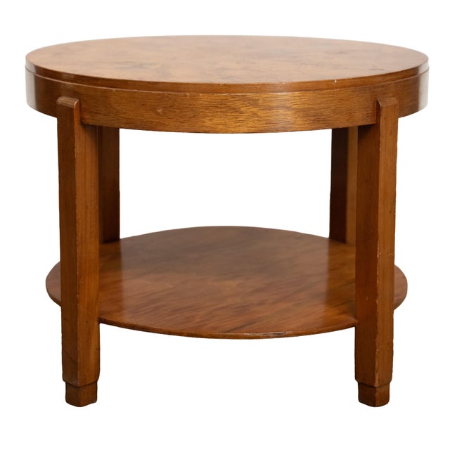 Art Deco Round Occasional or Side Table of Walnut From France For Sale - Image 4 of 8