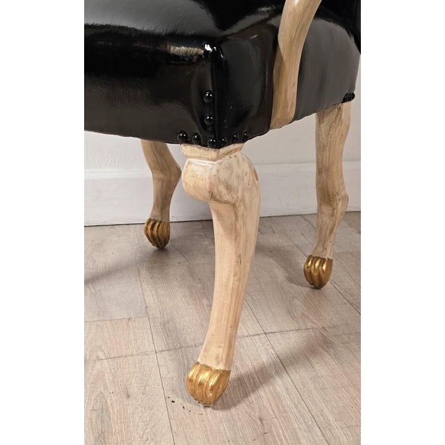 Black Pair of Bespoke John Dickinson Etruscan Armchairs, Circa 1980. Five Pairs Available For Sale - Image 8 of 8