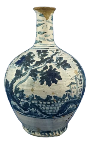 Italian Ligurian Ceramic Vase by Bartolomeo Guidobono
