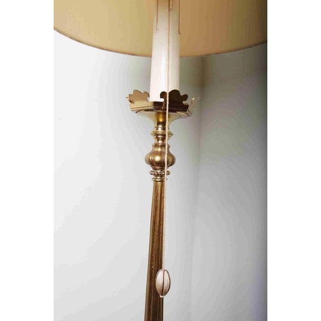 Metal Brass Floor Lamp with Formal Decoration For Sale - Image 7 of 7