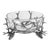 Alberg Stag Head Pewter & Glass Bowl For Sale