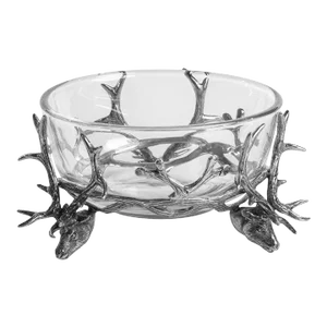 Alberg Stag Head Pewter & Glass Bowl