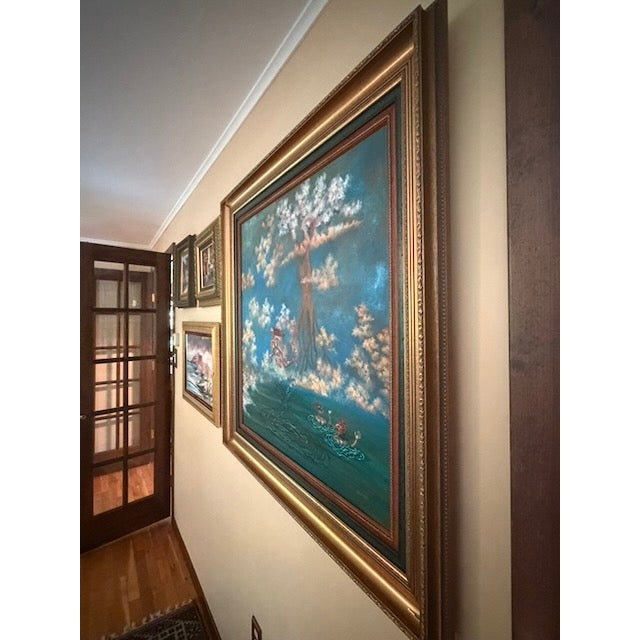 1990s 1999, Large Surrealist Panamanian Painting by Eduardo Navarro For Sale - Image 5 of 8